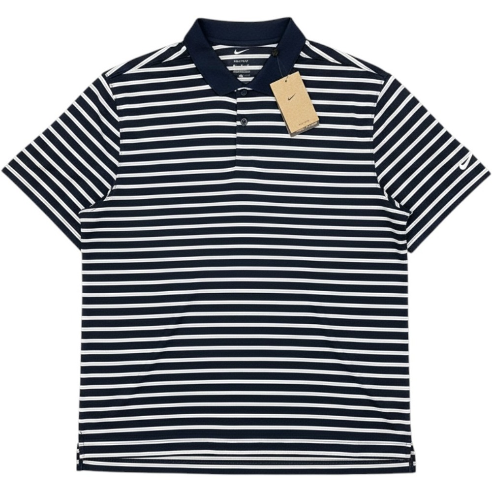 Nike Dri-FIT Golf Polo Shirt Mens XXL Navy Blue White Striped NWT